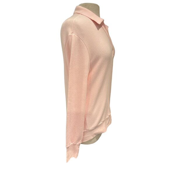 Womens Chrldr Cheerleader Pink Collared Long Sleeve Lightweight Pullover Sweater - Picture 4 of 10